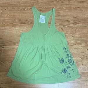 Abercrombie & Fitch Light Green Floral Tank Top
